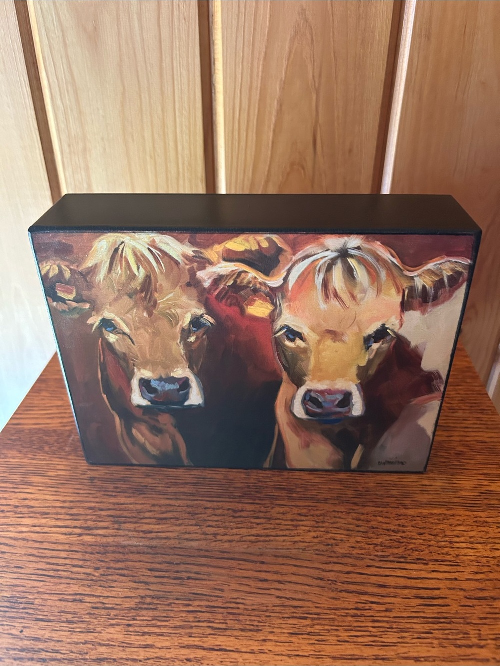 Cow 🐄🐄 Pair Art - Warm Brown and Cream Painting